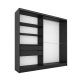 Šatní skříň INSULAR 2D 200 se zrcadlem, černý mat/dub wotan