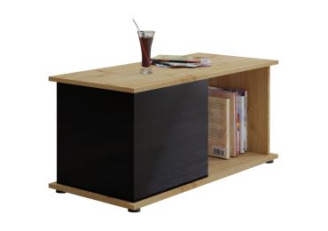 Konferenční stolek MIWA, dub artisan/černá