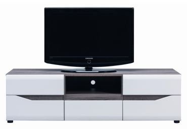 Televizní stolek ALBIREO, dub sonoma truflový/bílý lesk